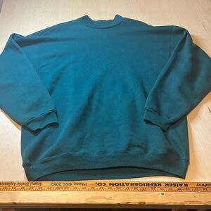 Vintage 80s/90s Hanes heavyweights Teal Blank Sweatsuit Pants Large, Raglan Swea